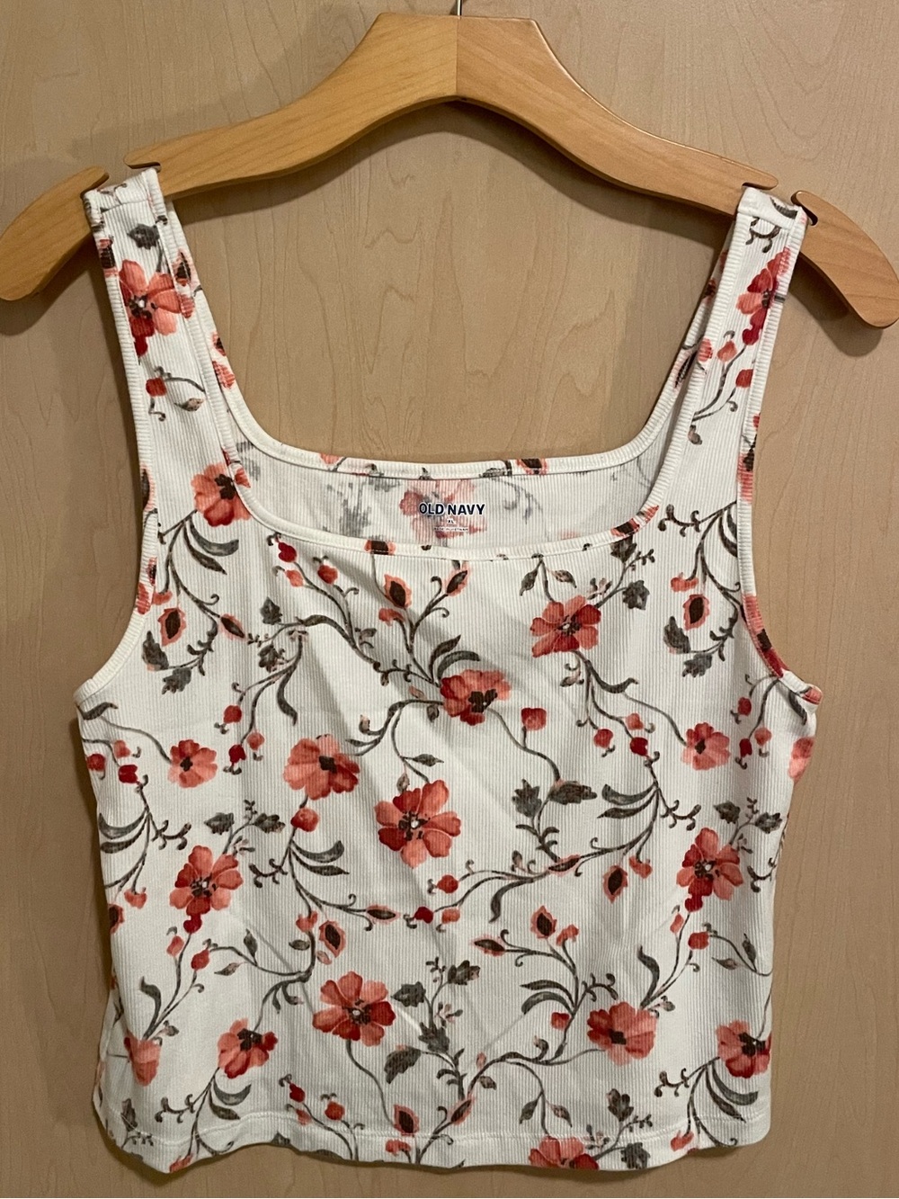Old Navy Cropped Floral Square-Neck Tank Top